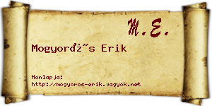 Mogyorós Erik névjegykártya